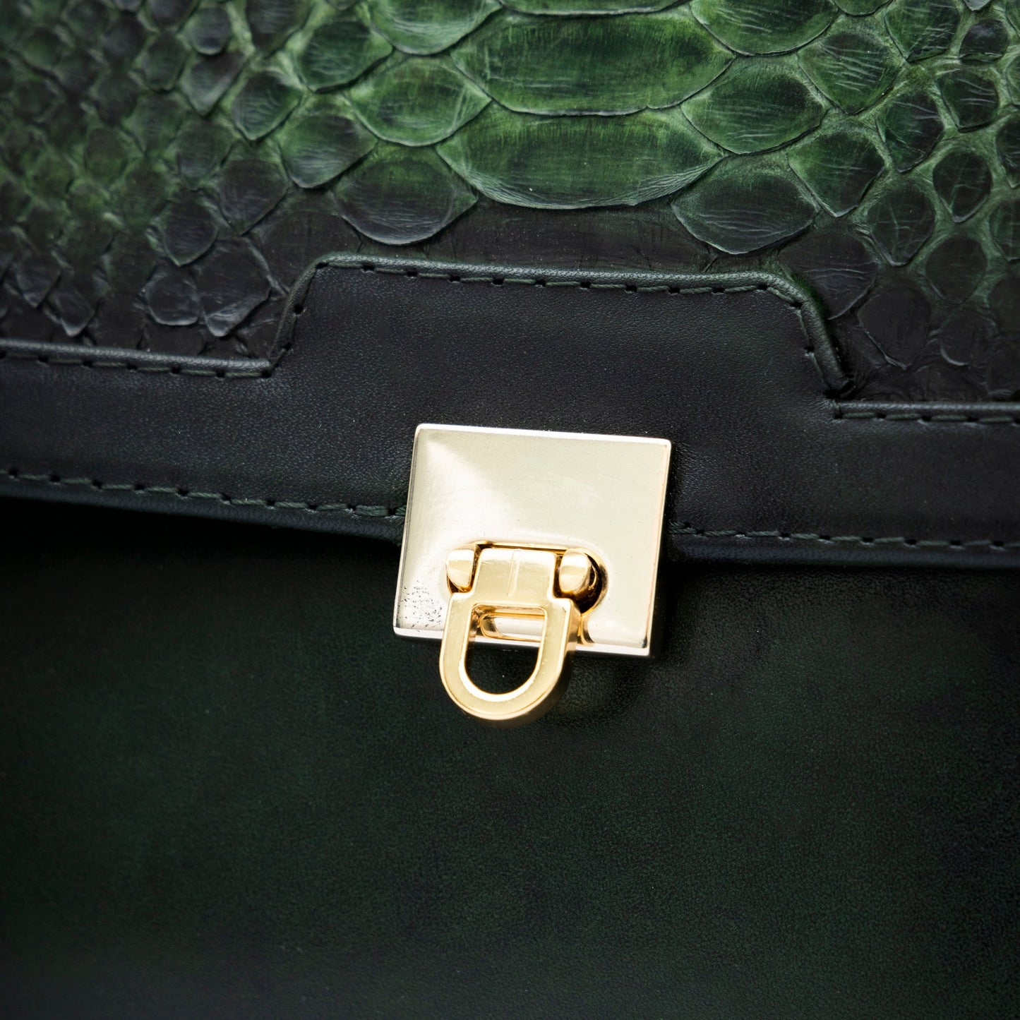 MOSVARTI Bolso Mod Brasil  estilo con Correa  🐍  tapa Verde Genuino