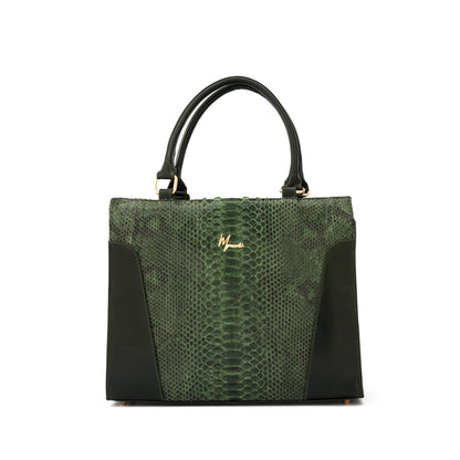 MOSVARTI Bolsos, billeteras y estuches Bolso Dama Pitón Genuino Mod Amazonas (Pitón Verde)