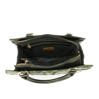 MOSVARTI Bolsos, billeteras y estuches Bolso Dama Pitón Genuino Mod Amazonas (Pitón Verde)