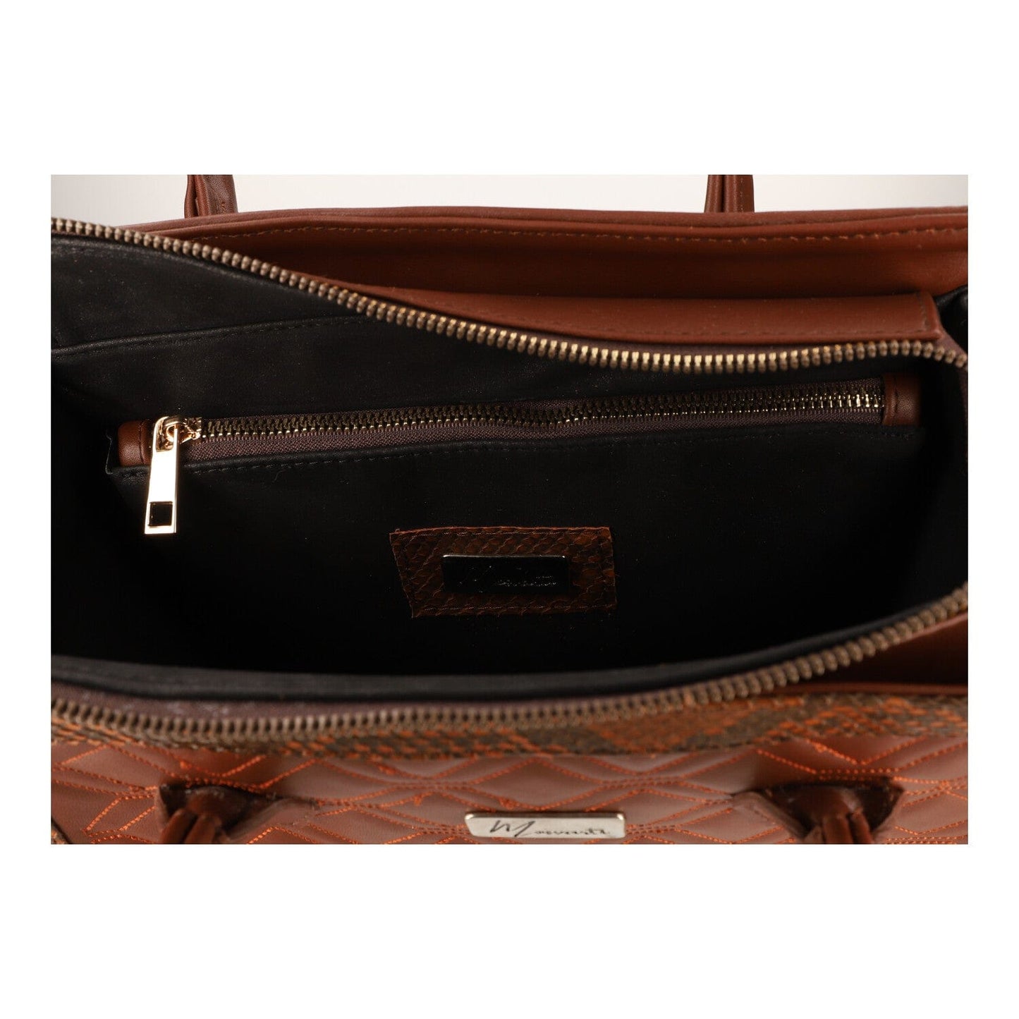 MOSVARTI Bolsos Bolso de mano para dama con Pilel Genuina de Pitón (Roble /piton paja)