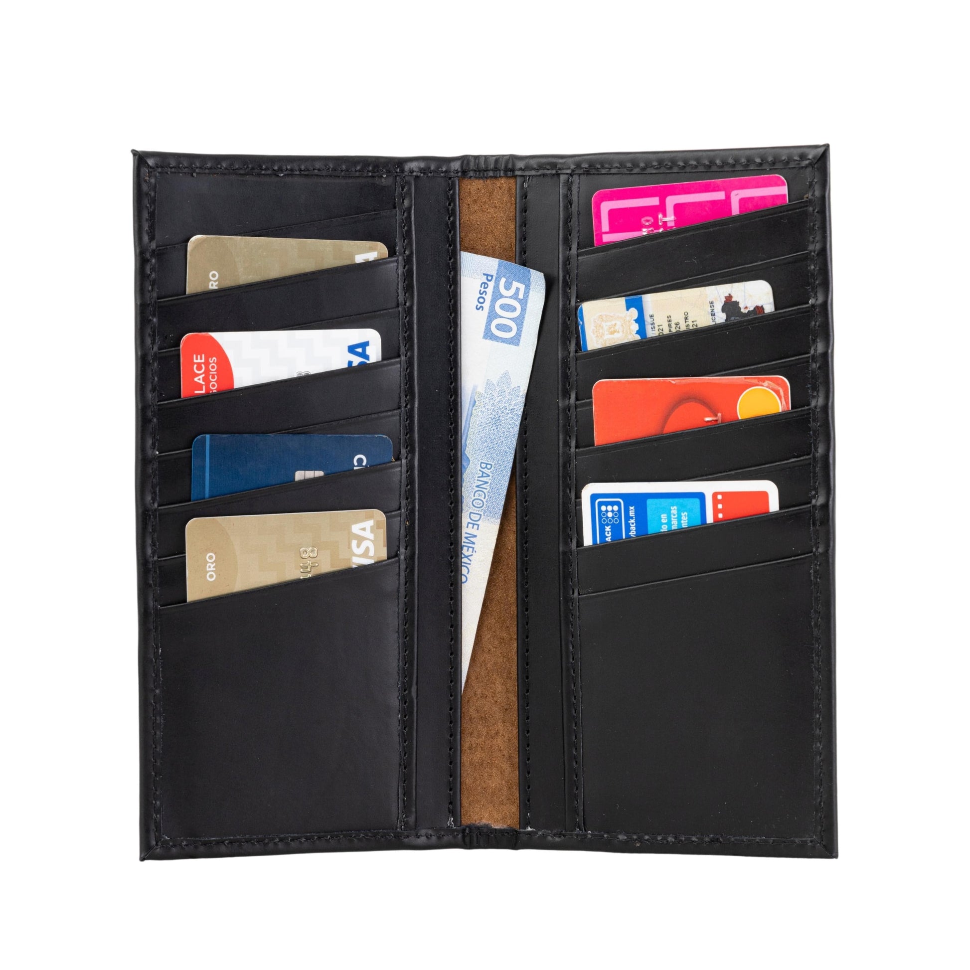 MOSVARTI Cartera Larga estilo Empresarial Mod. Monaco (Pull up negro)