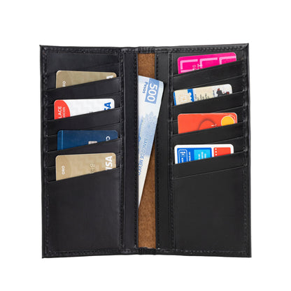 MOSVARTI Cartera Larga estilo Empresarial Mod. Monaco (Pull up negro)