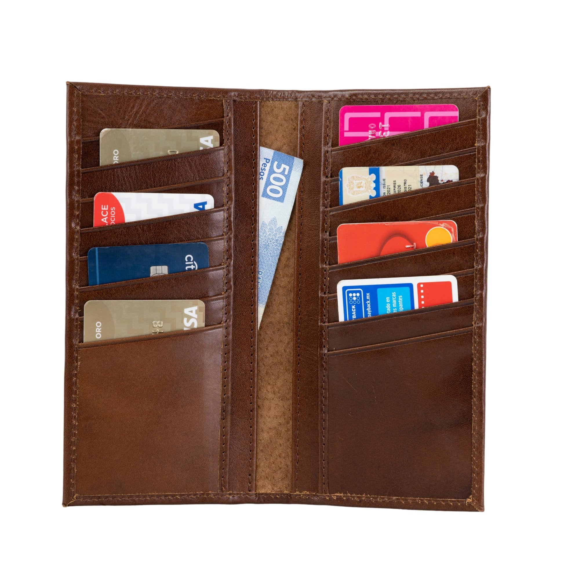 MOSVARTI Cartera Larga estilo Empresarial Mod. Monaco (pull up Roble )