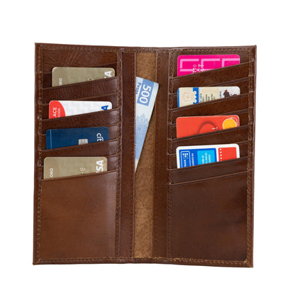 MOSVARTI Cartera Larga estilo Empresarial Mod. Monaco (pull up Roble )