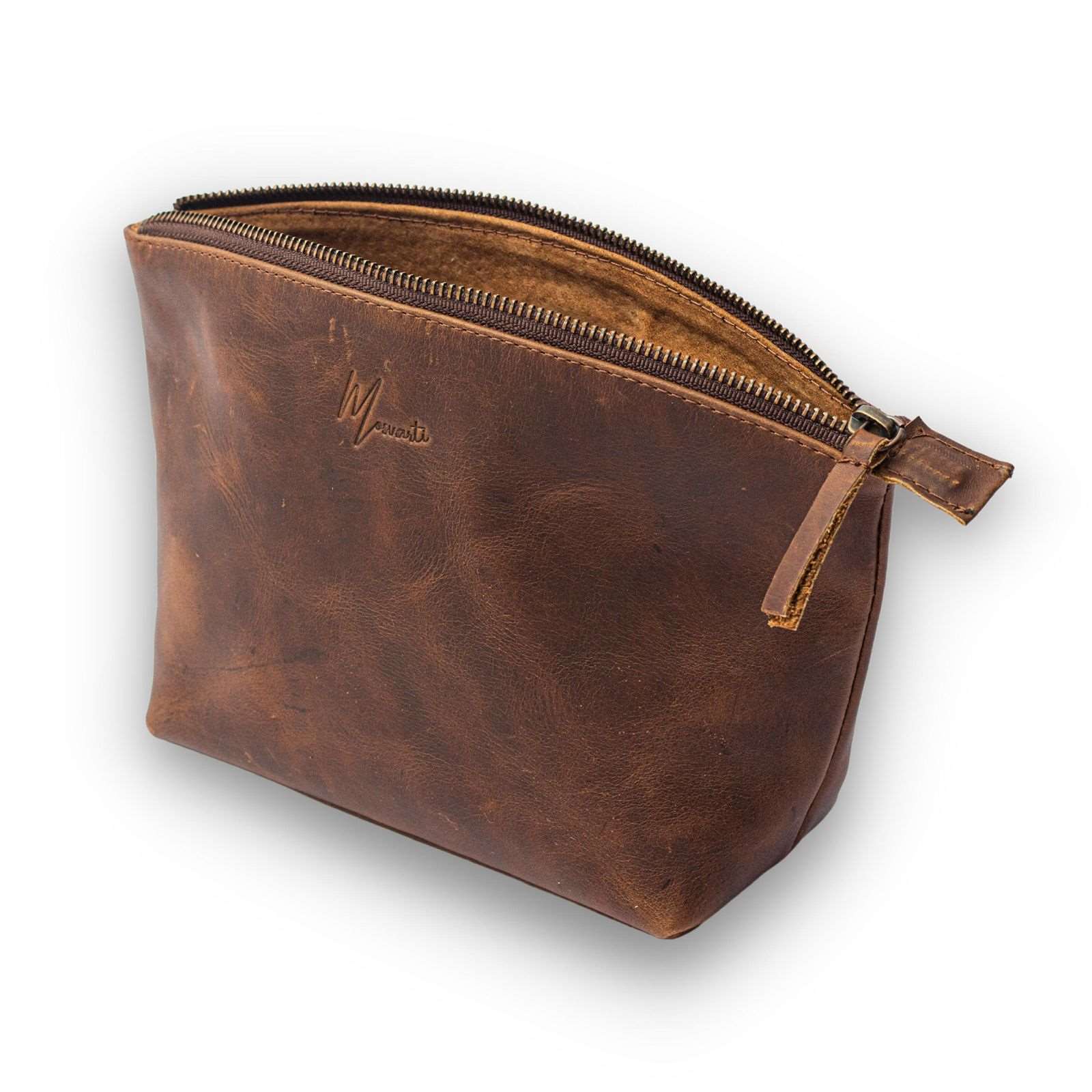 MOSVARTI Cosmetiquera 100% Piel Neceser Dama Para Accs. Berlin (Crazy Café)