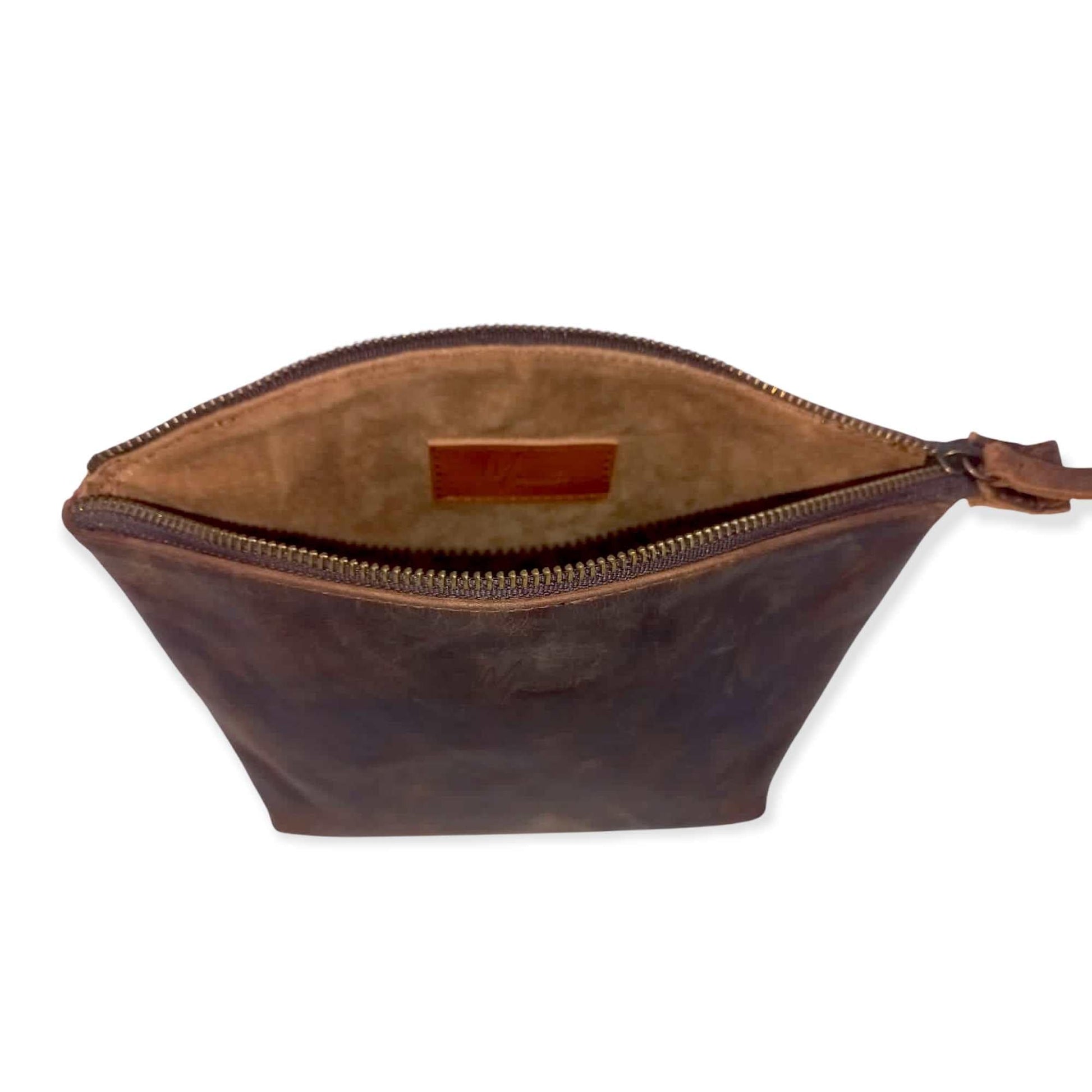 MOSVARTI Cosmetiquera 100% Piel Neceser Dama Para Accs. Berlin (Crazy Café)