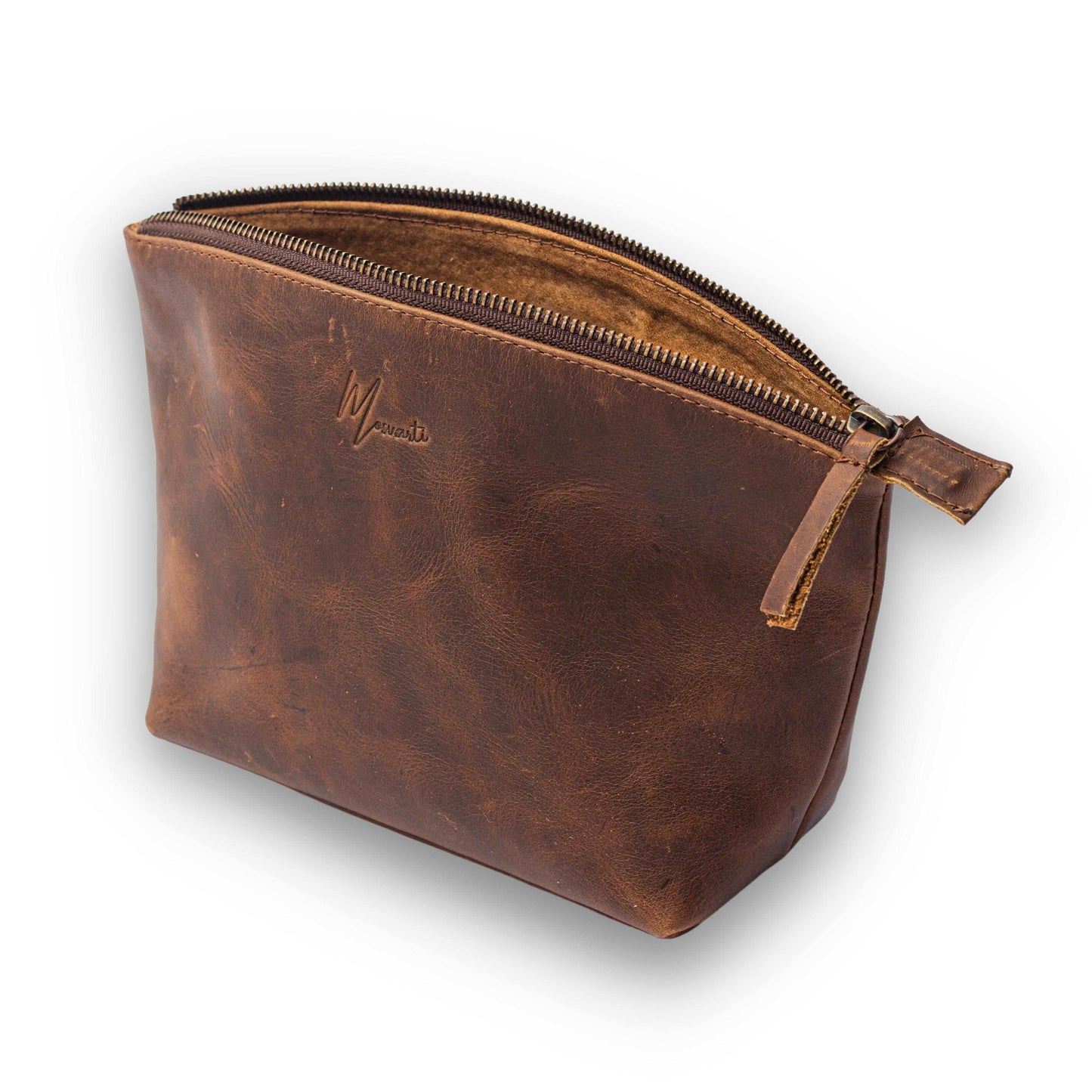 MOSVARTI Cosmetiquera 100% Piel Neceser Dama Para Accs. Berlin (Crazy Café)