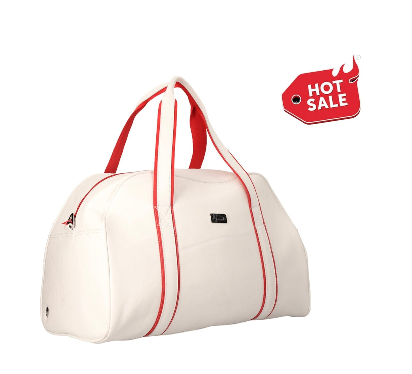 MOSVARTI Maleta Sport Club Gym colors 100% Cuero Vacuno ( Blanco)