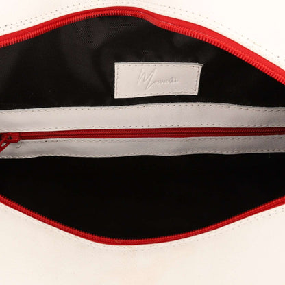 MOSVARTI Maleta Sport Club Gym colors 100% Cuero Vacuno ( Blanco)