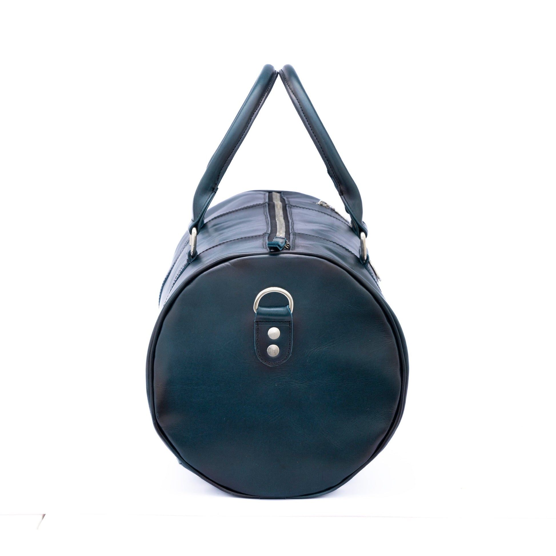 MOSVARTI Maletas Copia de Maleta Piel Genuina Mod. Duffle London Gym (Pull up Azul)