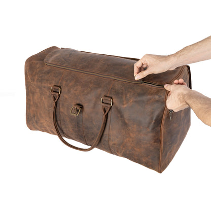 MOSVARTI Maletas Maleta mod Goliat Piel Genuina  con Gps (Crazy Café )