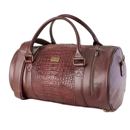 MOSVARTI Maletas Maleta Piel Genuina cocodrilo Fuscus Mod. Duffle London Gym (shedron)