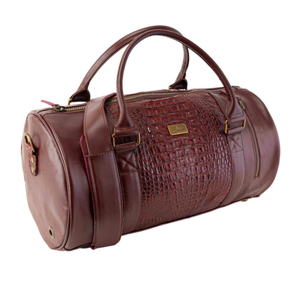 MOSVARTI Maletas Maleta Piel Genuina cocodrilo Fuscus Mod. Duffle London Gym (shedron)