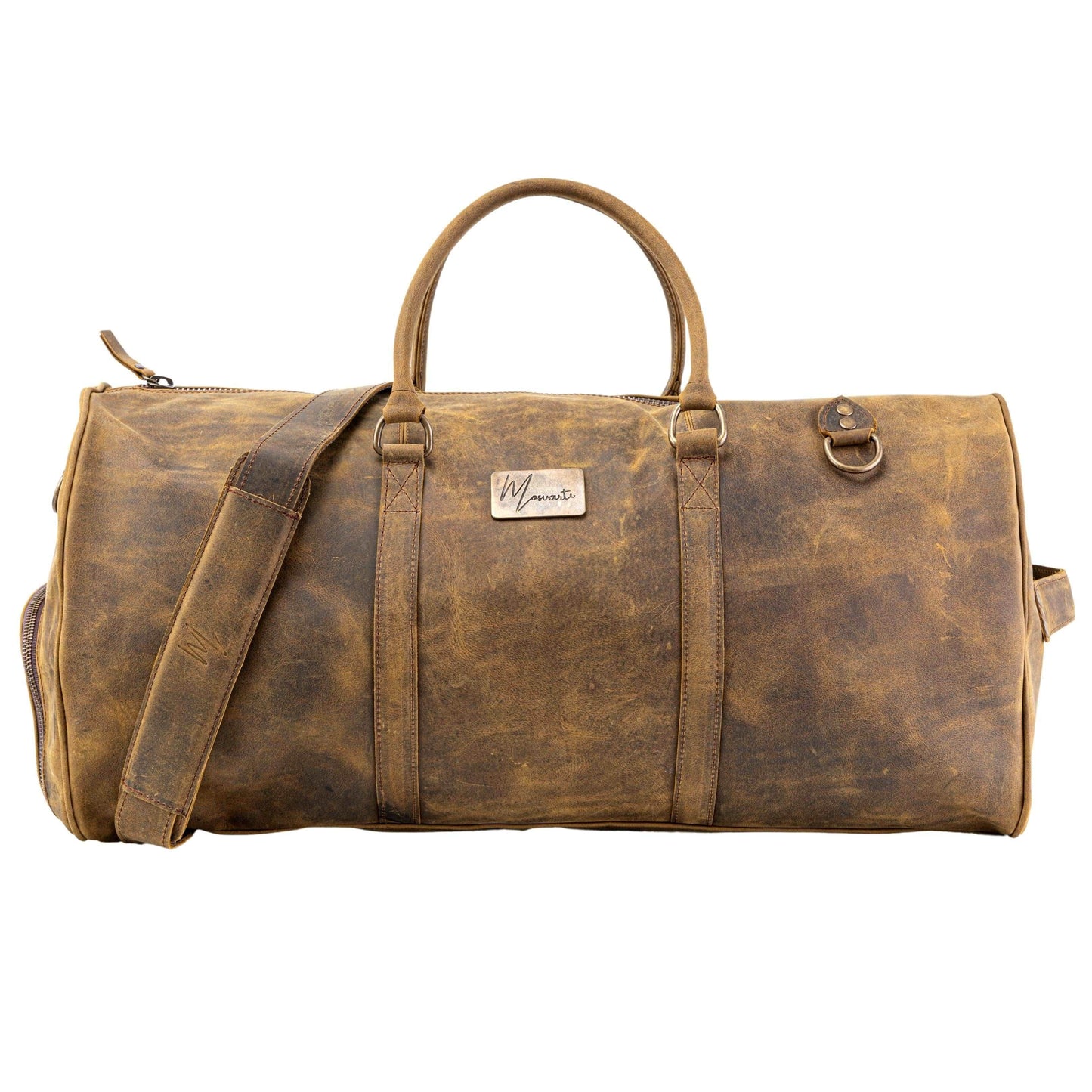 MOSVARTI Maletas Maleta Piel Genuina con Gps mod. New York Duffle (crazy Tang )