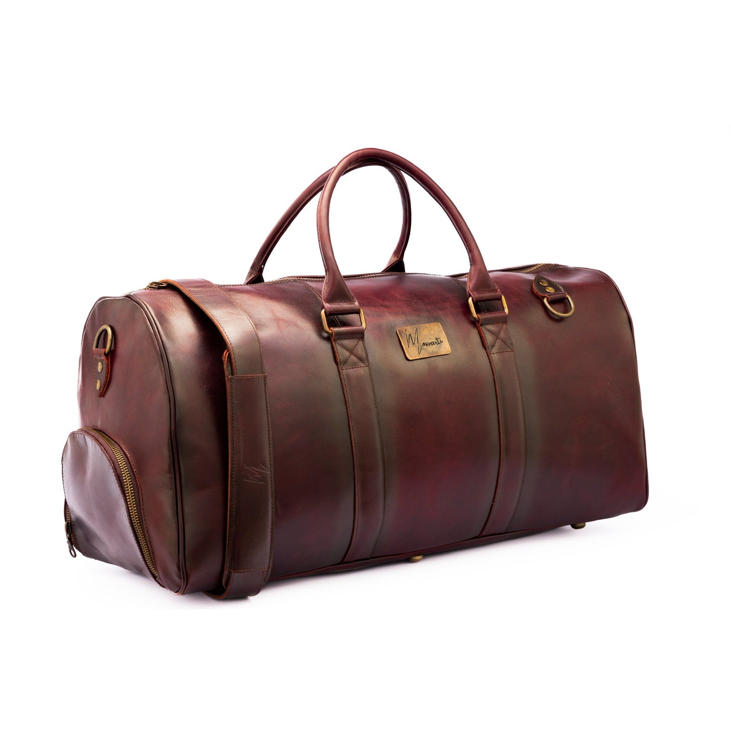 MOSVARTI Maletas Maleta Piel Genuina con Gps mod. New York Duffle (pull up shedron )