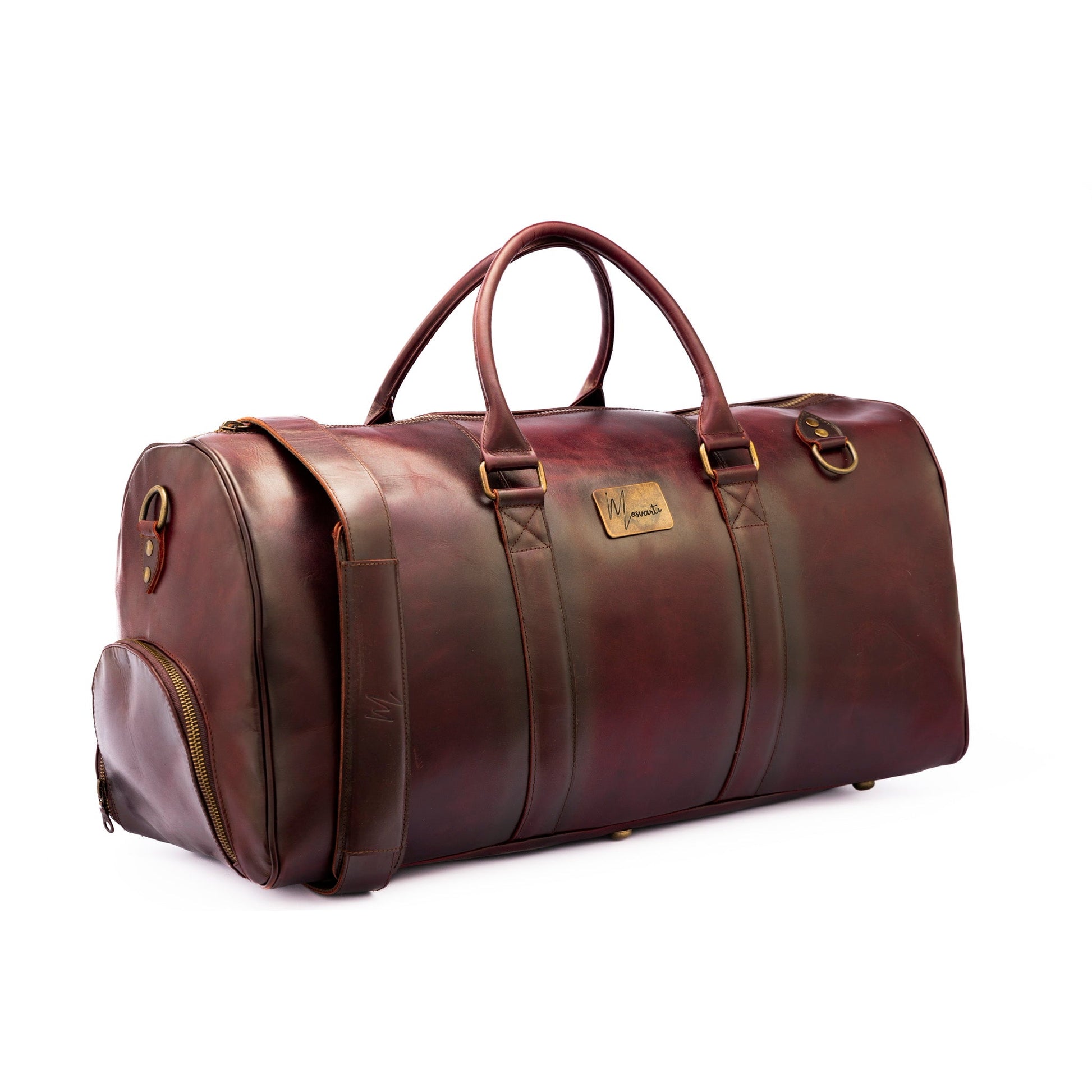 MOSVARTI Maletas Maleta Piel Genuina con Gps mod. New York Duffle (pull up shedron )