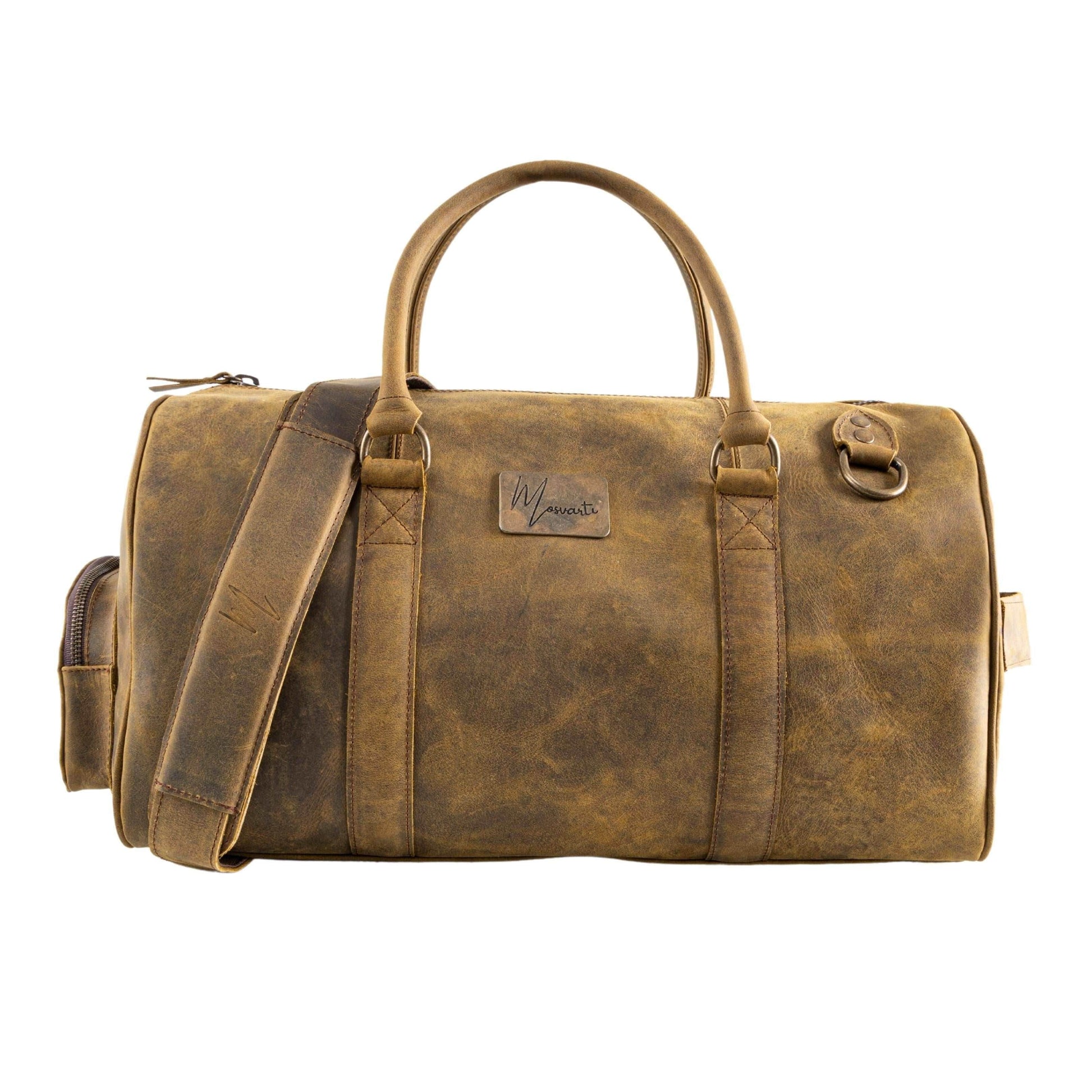 MOSVARTI Maletas Maleta Piel Genuina con Gps mod. New York Jr. Duffle (Crazy Tnag)