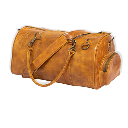 MOSVARTI Maletas Maleta Piel Genuina con Gps mod. New York Jr. Duffle (krak Crazy Amarillo)