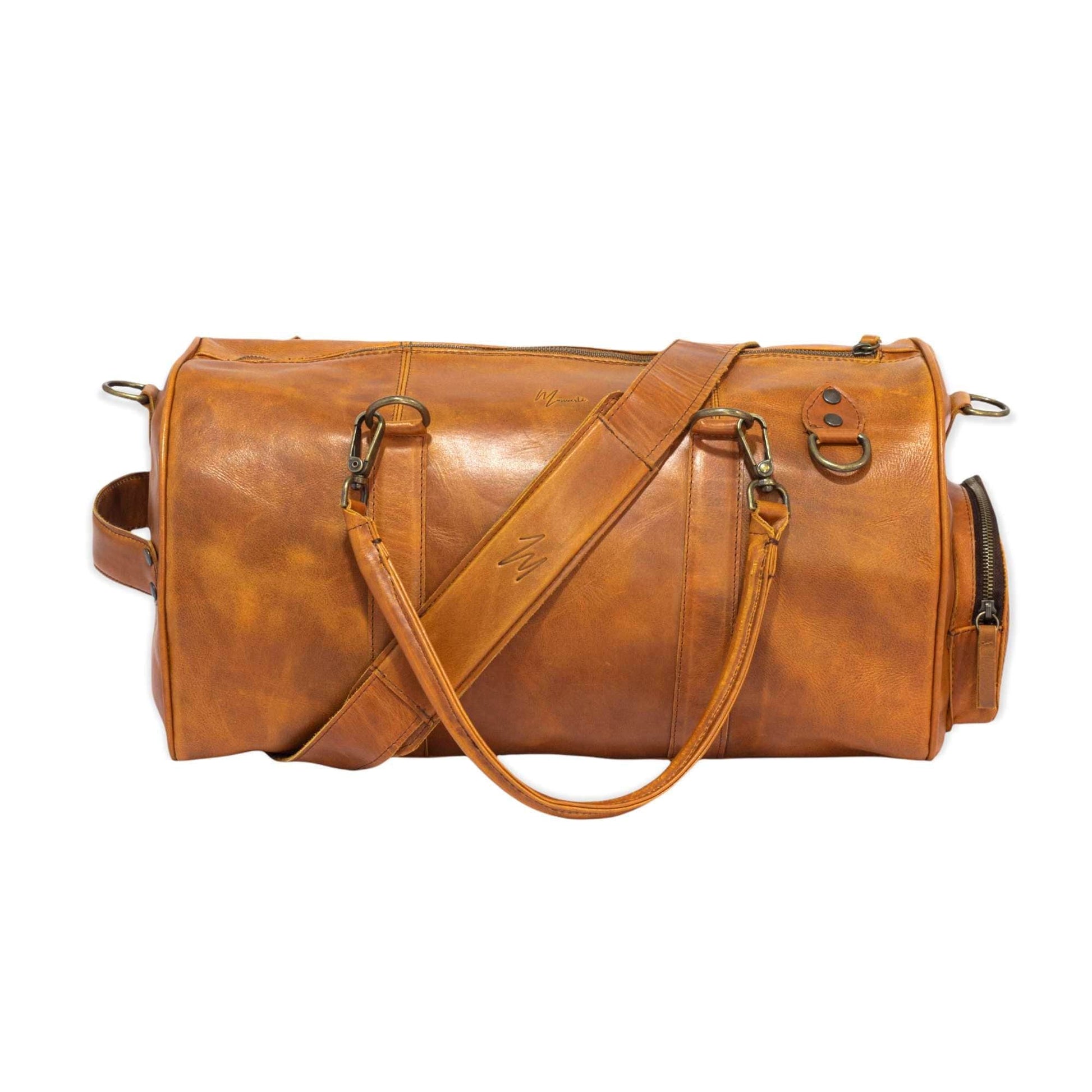 MOSVARTI Maletas Maleta Piel Genuina con Gps mod. New York Jr. Duffle (krak Crazy Amarillo)