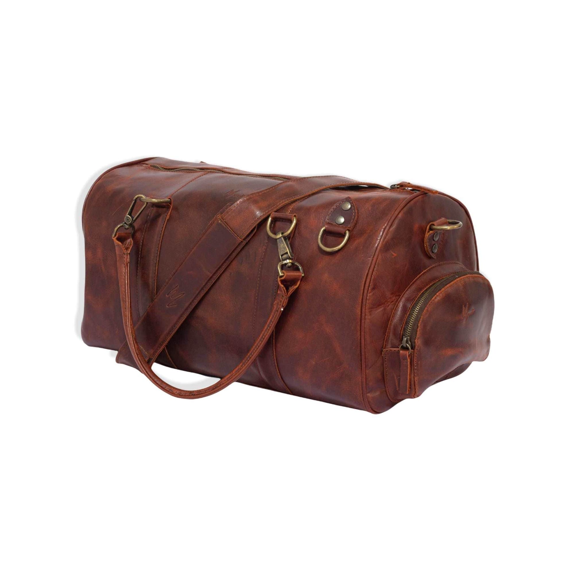 MOSVARTI Maletas Maleta Piel Genuina con Gps mod. New York Jr. Duffle (Pull up Crazy Shedron )