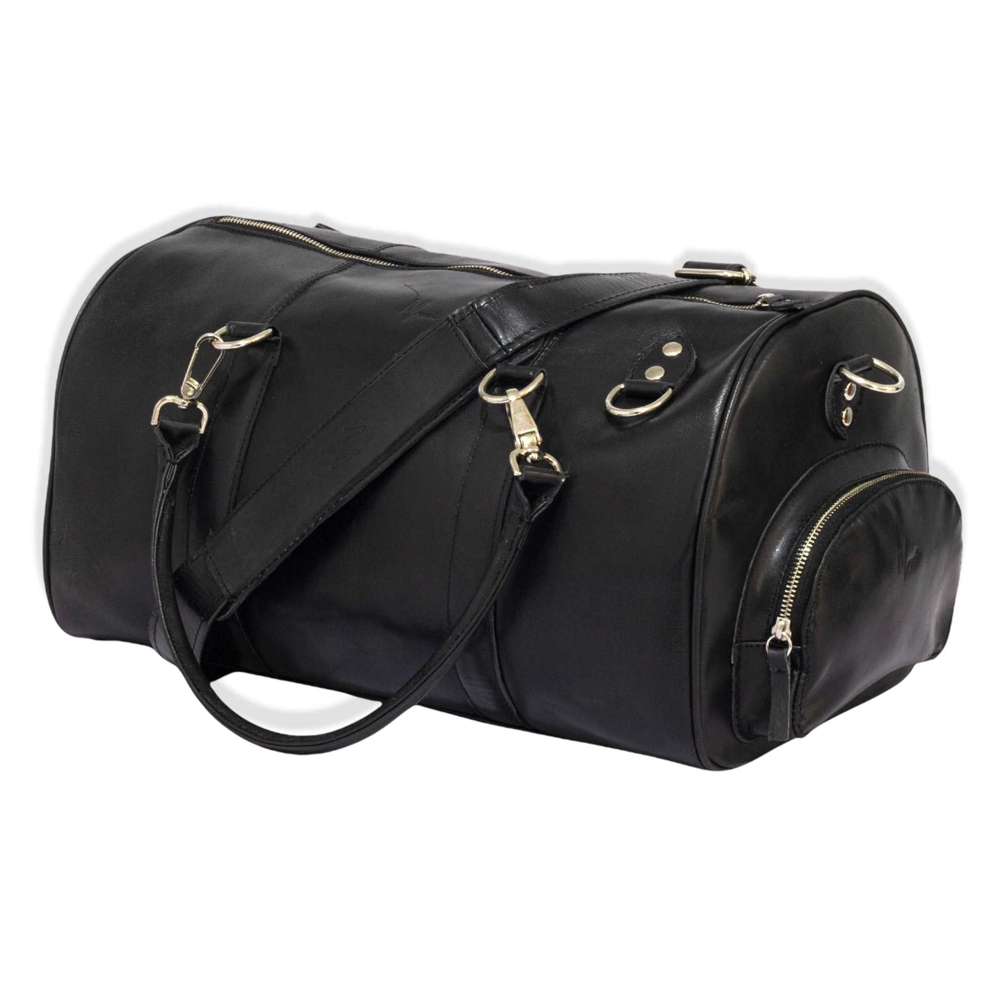 MOSVARTI Maletas Maleta Piel Genuina con Gps mod. New York Jr. Duffle (Pull up Negro)