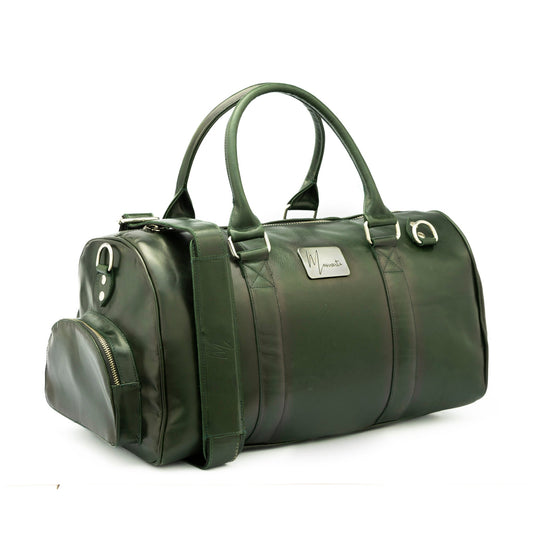 MOSVARTI Maletas Maleta Piel Genuina con Gps mod. New York Jr. Duffle (Pull Verde)