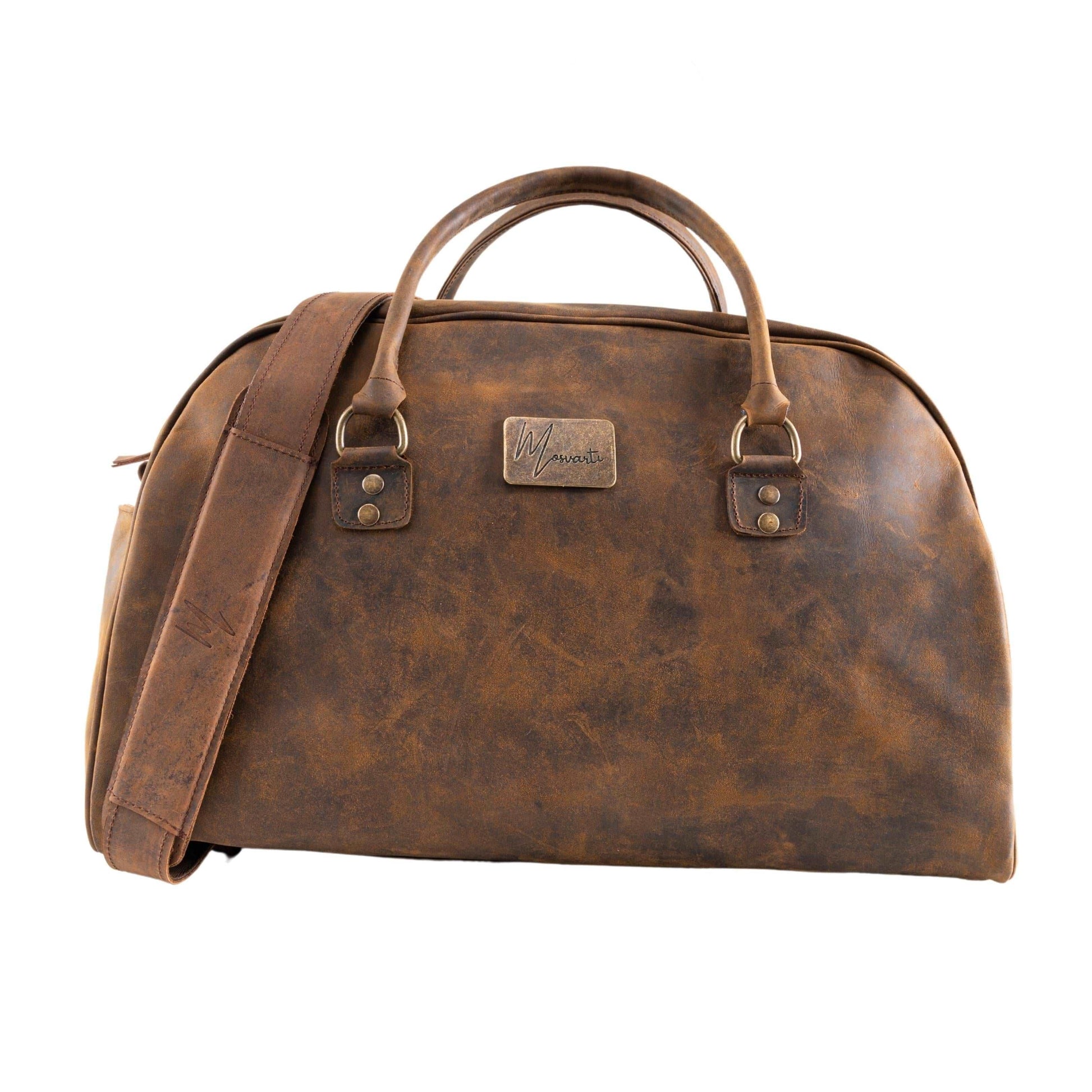 MOSVARTI Maletas Maleta Piel Genuina Elegante mod. Paris (Crazy Café)