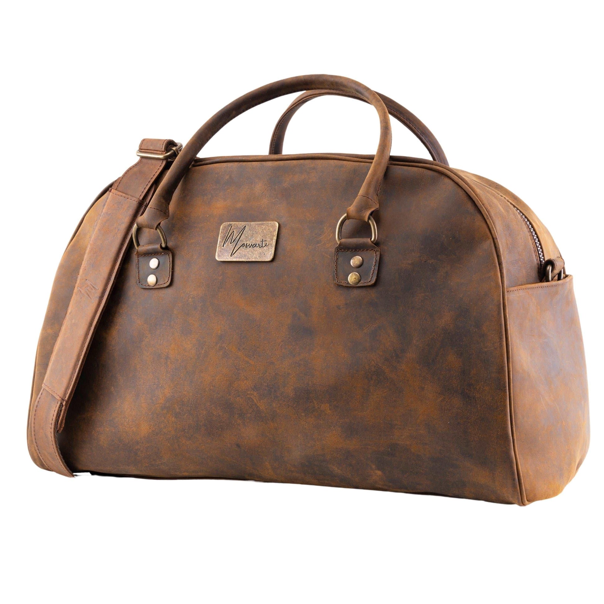 MOSVARTI Maletas Maleta Piel Genuina Elegante mod. Paris (Crazy Café)