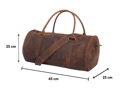 MOSVARTI Maletas Maleta Piel Genuina Mod. Duffle London Gym (Crazy Café)