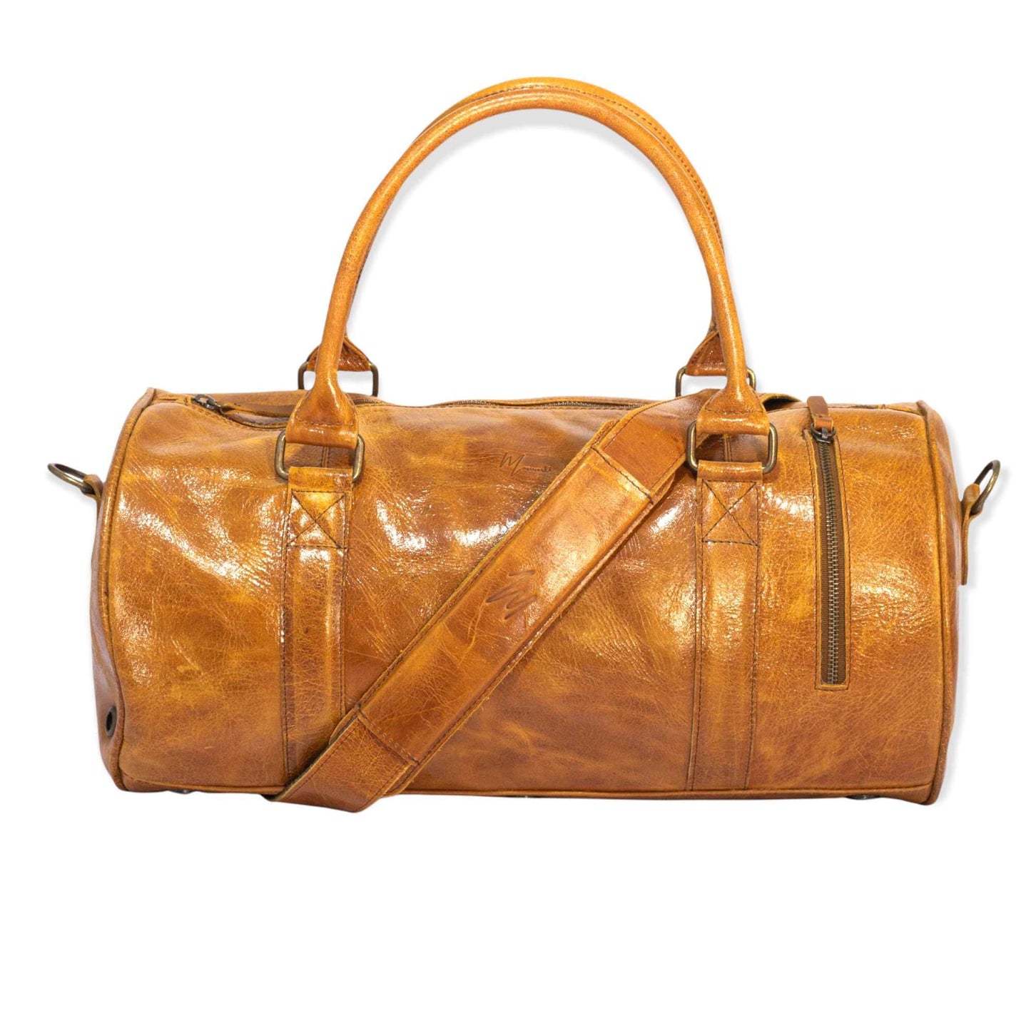 MOSVARTI Maletas Maleta Piel Genuina Mod. Duffle London Gym (Krak Crazy Amarillo)