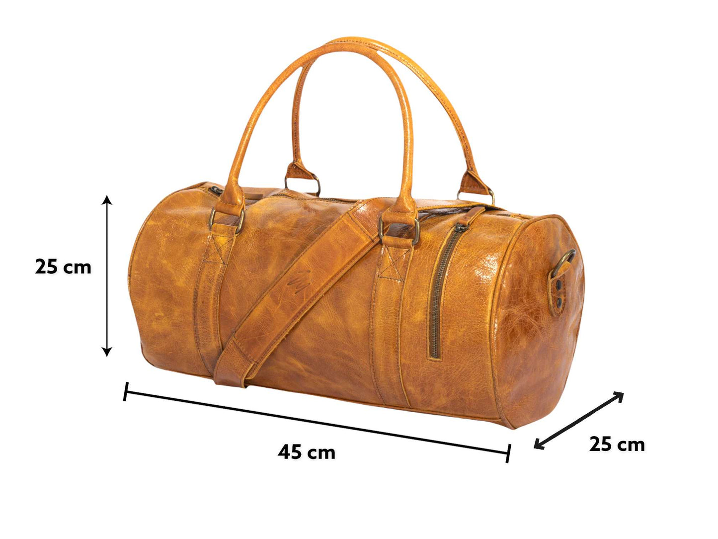 MOSVARTI Maletas Maleta Piel Genuina Mod. Duffle London Gym (Krak Crazy Amarillo)