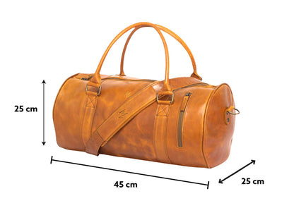 MOSVARTI Maletas Maleta Piel Genuina Mod. Duffle London Gym (Pull up Crazy Miel )