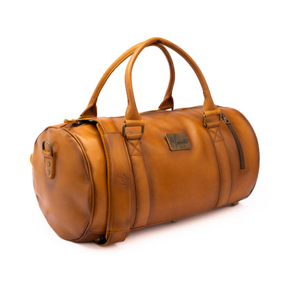 MOSVARTI Maletas Maleta Piel Genuina Mod. Duffle London Gym (Pull up Crazy Miel )