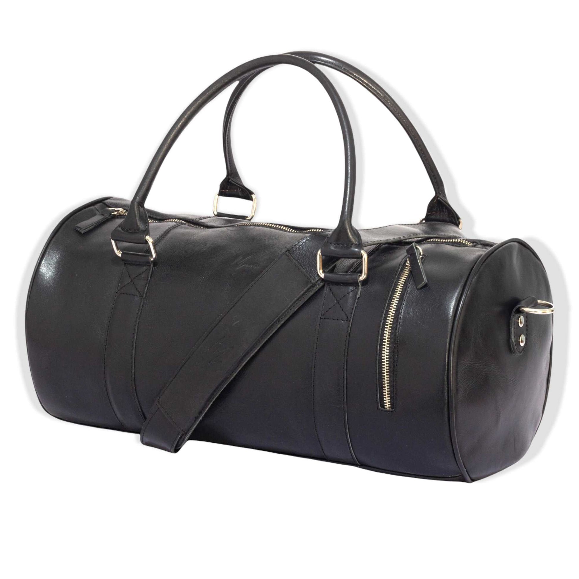 MOSVARTI Maletas Maleta Piel Genuina Mod. Duffle London Gym (pull up Negro)