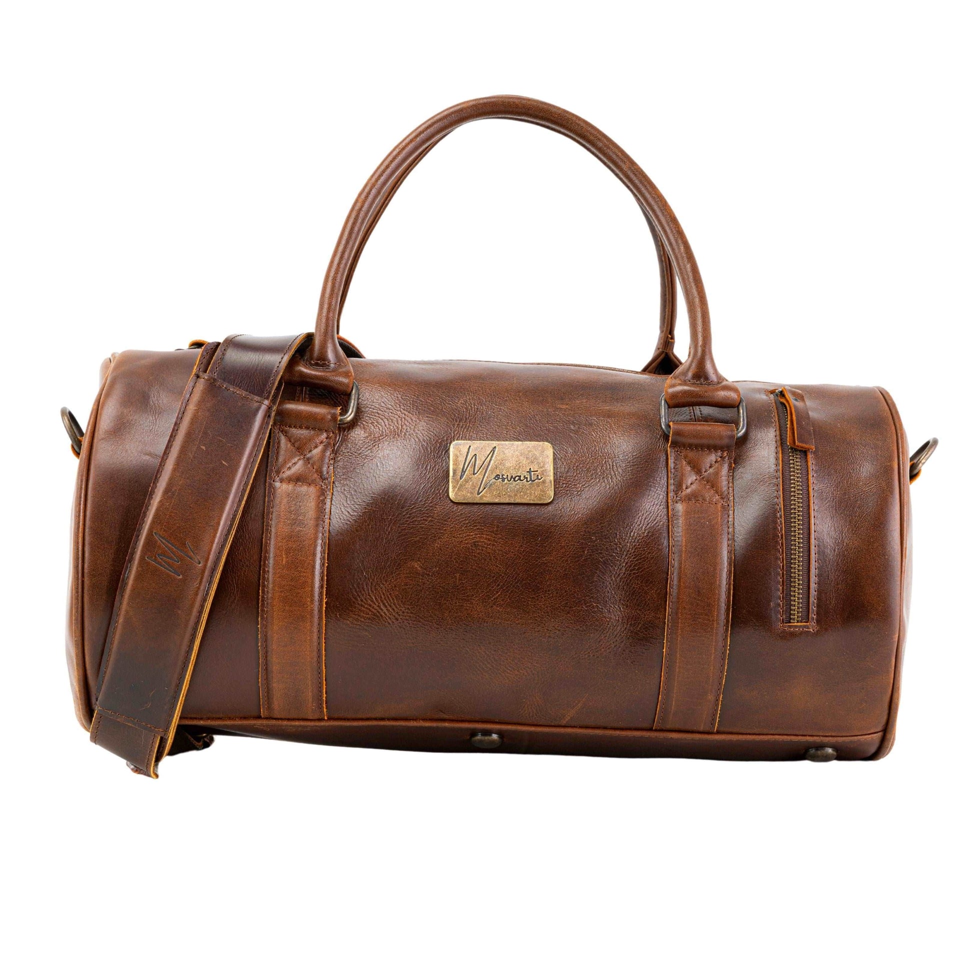 MOSVARTI Maletas Maleta Piel Genuina Mod. Duffle London Gym (Pull up Roble )