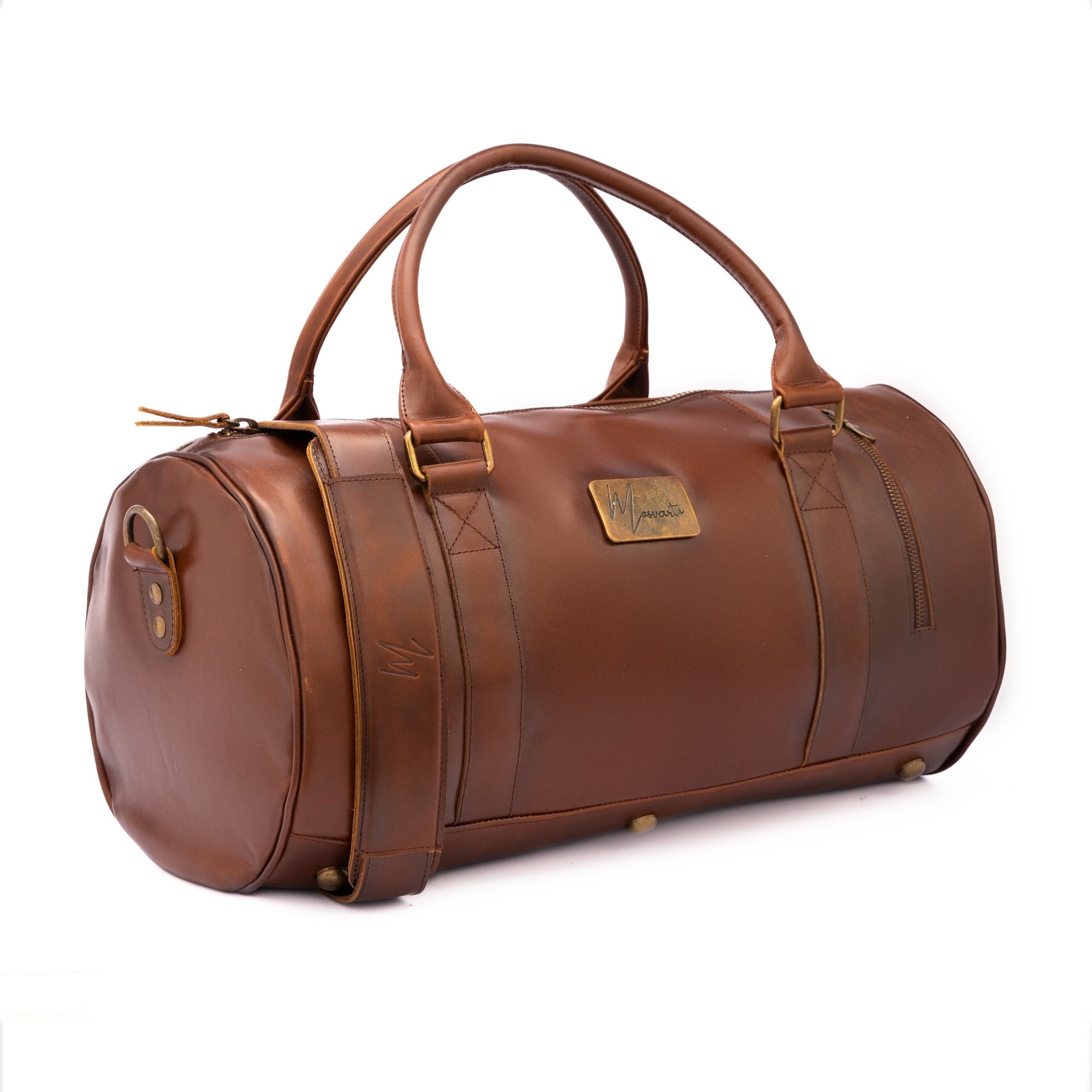 MOSVARTI Maletas Maleta Piel Genuina Mod. Duffle London Gym (Pull up Roble )