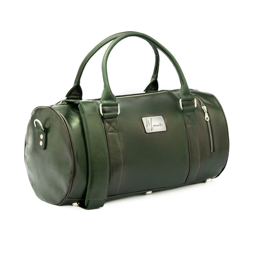 MOSVARTI Maletas Maleta Piel Genuina Mod. Duffle London Gym (Pull up Verde)