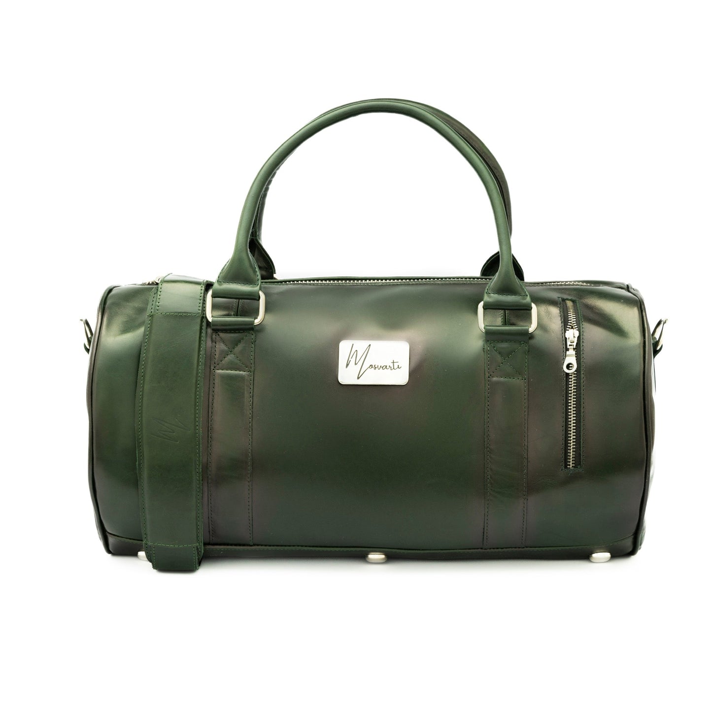 MOSVARTI Maletas Maleta Piel Genuina Mod. Duffle London Gym (Pull up Verde)