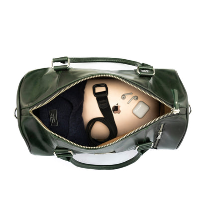 MOSVARTI Maletas Maleta Piel Genuina Mod. Duffle London Gym (Pull up Verde)