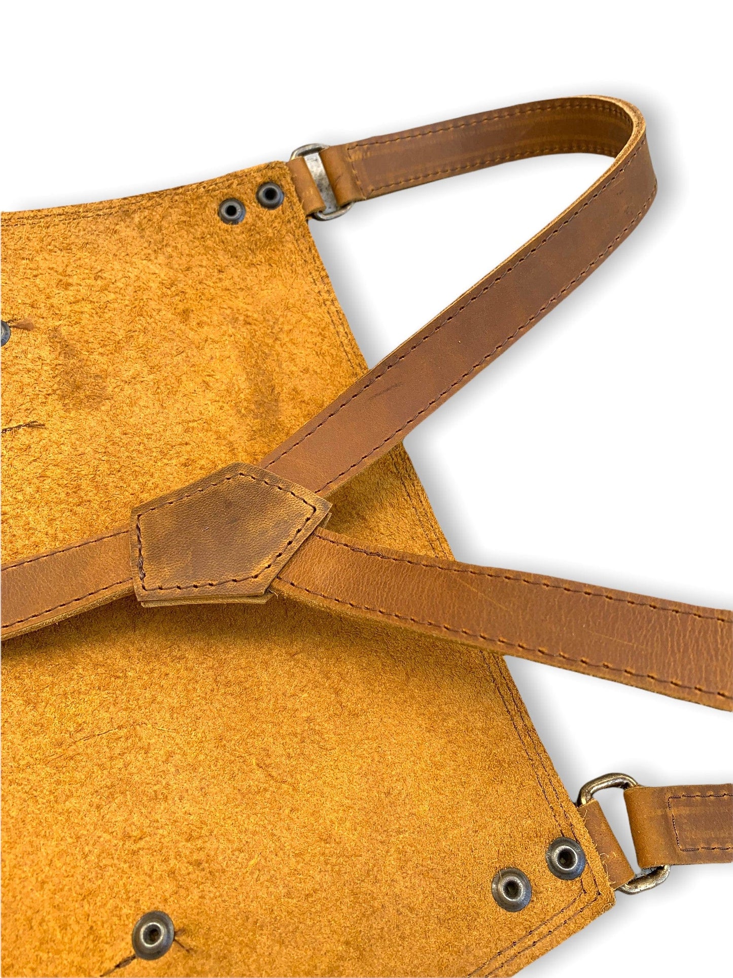 MOSVARTI Mandil Piel 100% Genuina Mandil Parrillero Cuero Genuino (Crazy Miel)