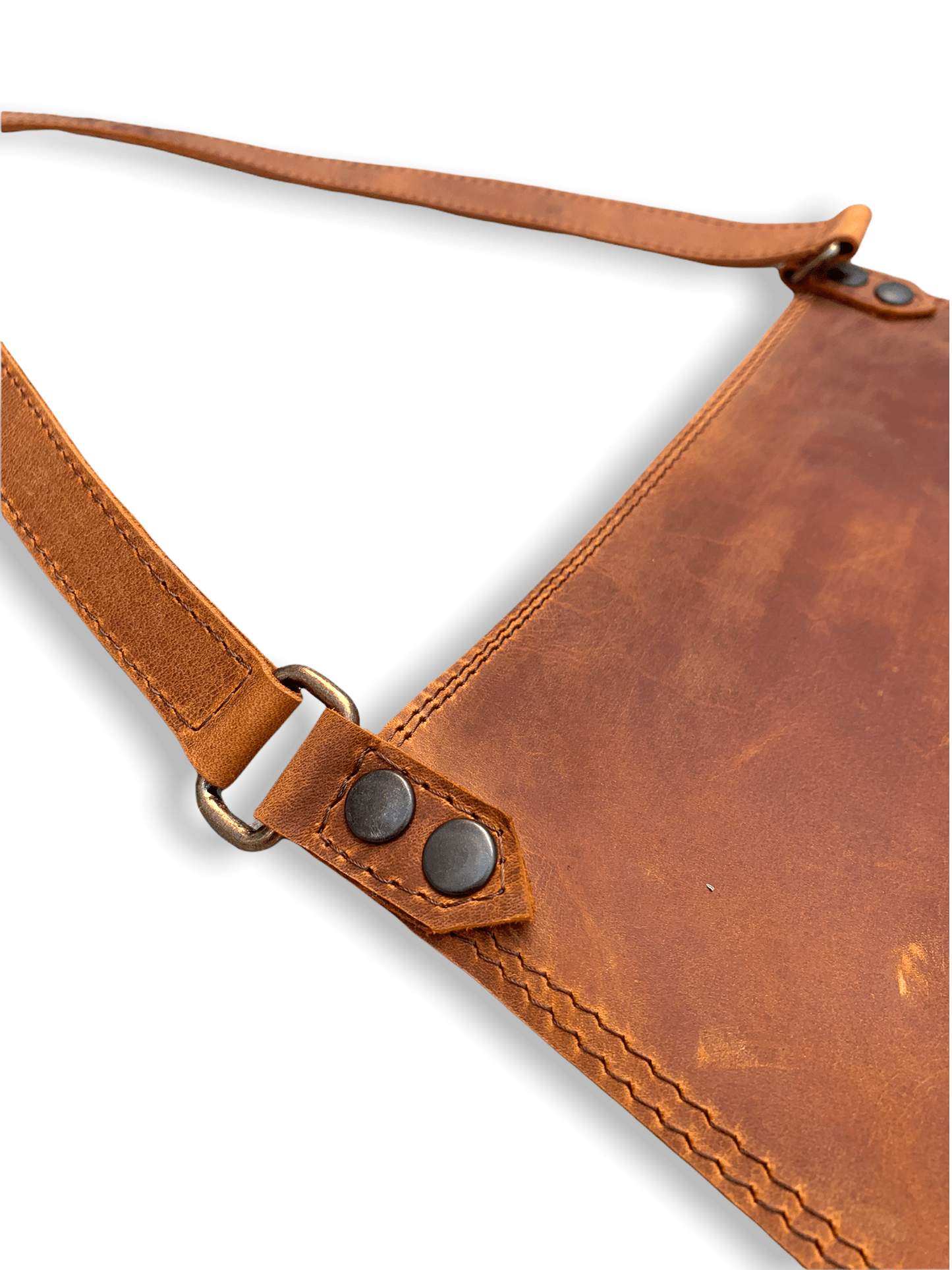 Mosvarti Mandil Piel 100% Genuina Mandil Parrillero Cuero Genuino (Crazy Naranja)