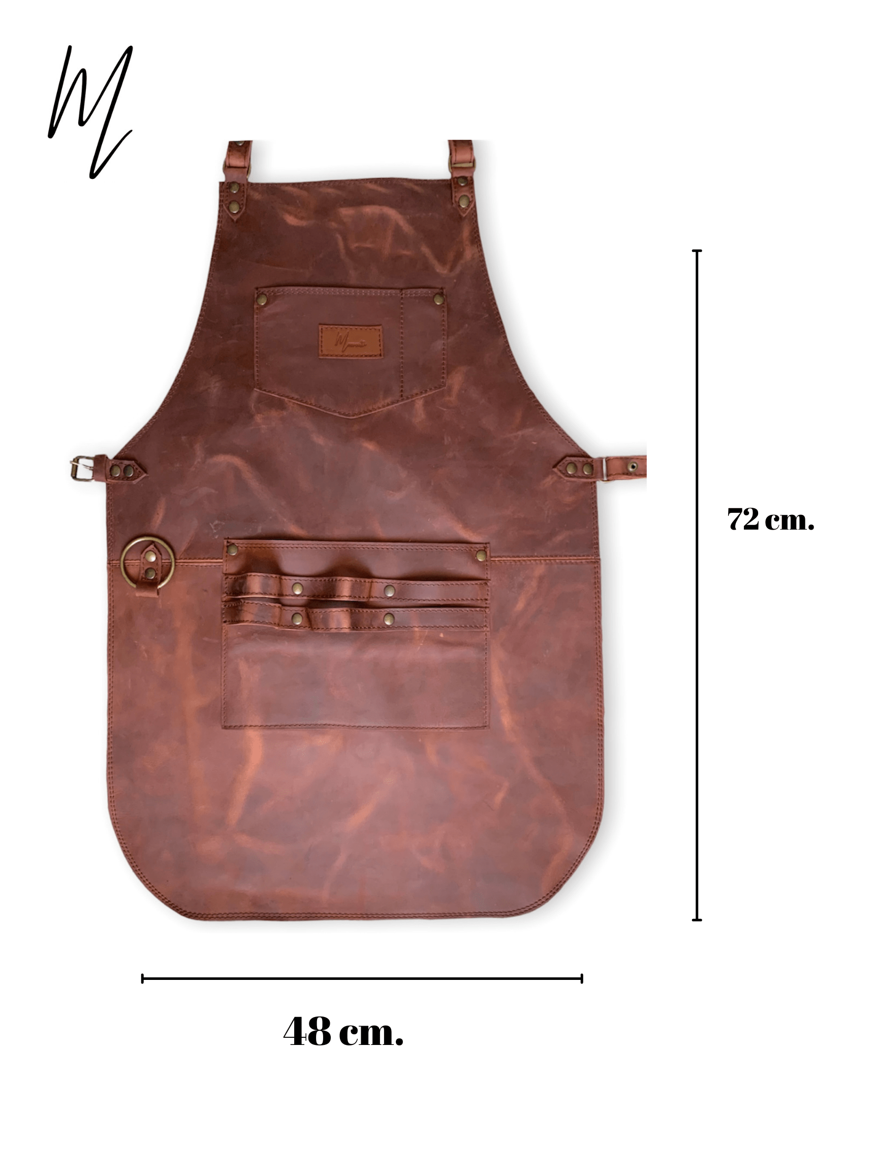 MOSVARTI Mandil Piel 100% Genuina Mandil Parrillero Cuero Genuino (Crazy Shedron)
