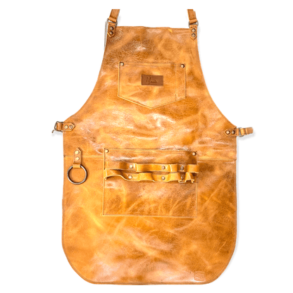 Mosvarti Mandil Piel 100% Genuina Mandil Parrillero Cuero Genuino (Krak Amarillo)