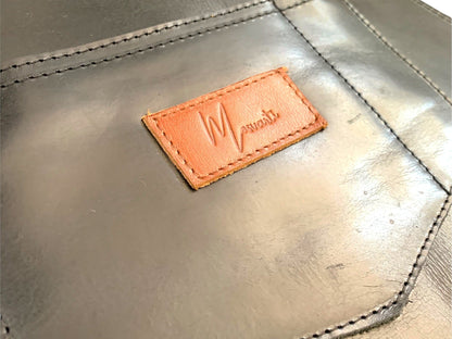 MOSVARTI Mandil Piel 100% Genuina Mandil Parrillero Cuero Genuino (NEGRO)