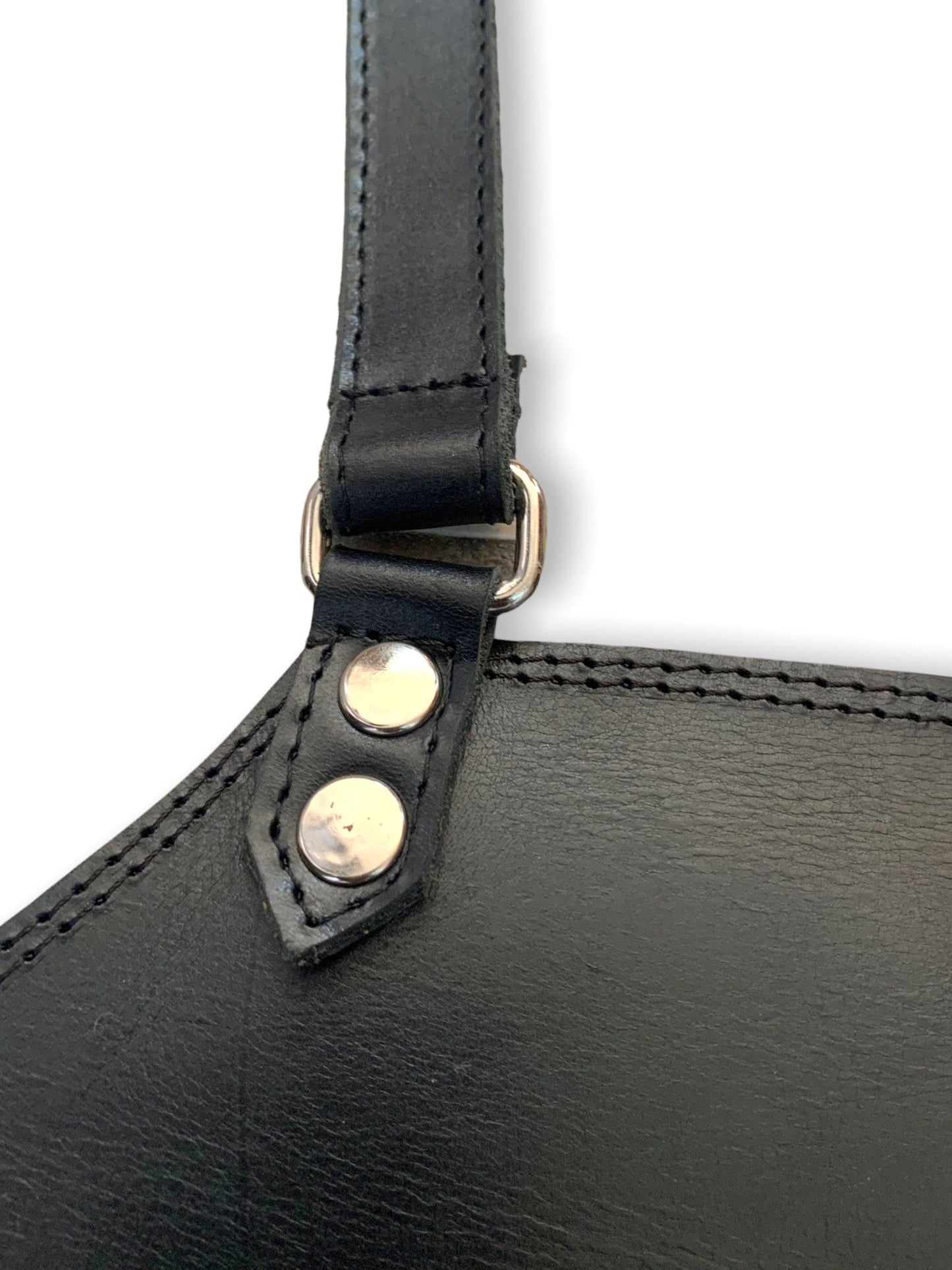 MOSVARTI Mandil Piel 100% Genuina Mandil Parrillero Cuero Genuino (NEGRO)