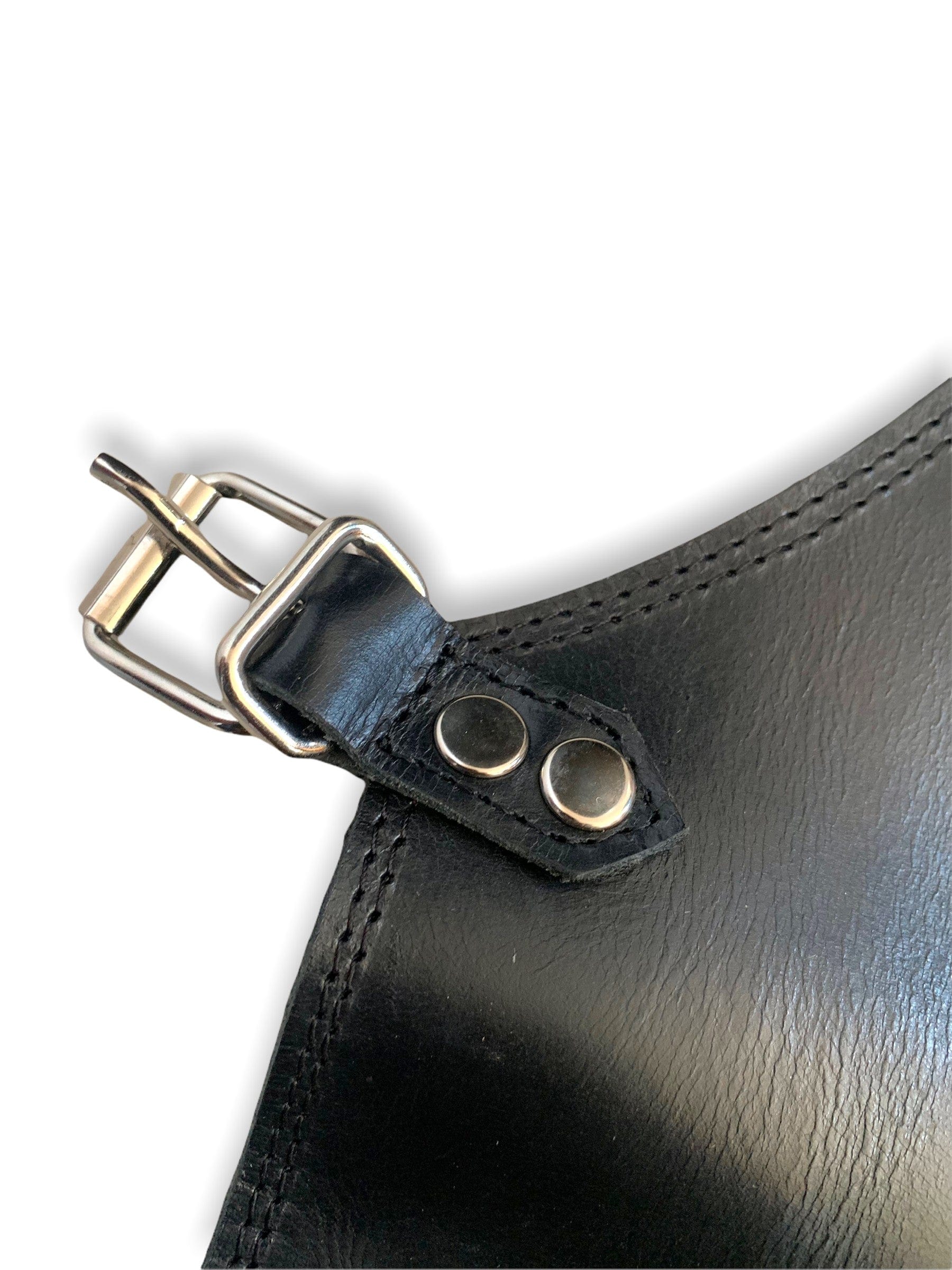 MOSVARTI Mandil Piel 100% Genuina Mandil Parrillero Cuero Genuino (NEGRO)