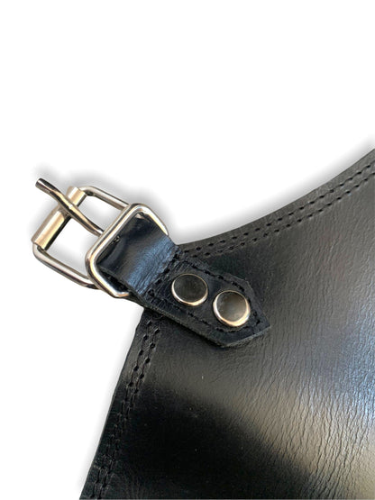 MOSVARTI Mandil Piel 100% Genuina Mandil Parrillero Cuero Genuino (NEGRO)