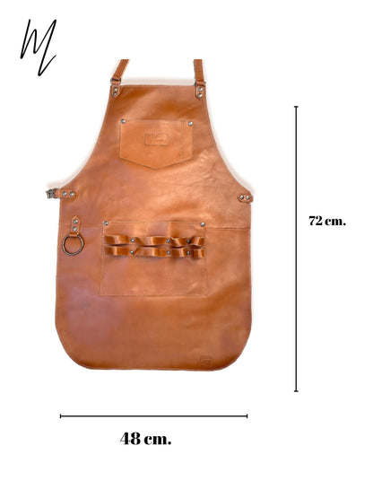 Mosvarti Mandil Piel 100% Genuina Mandil Parrillero Cuero Genuino (Pull up Miel)