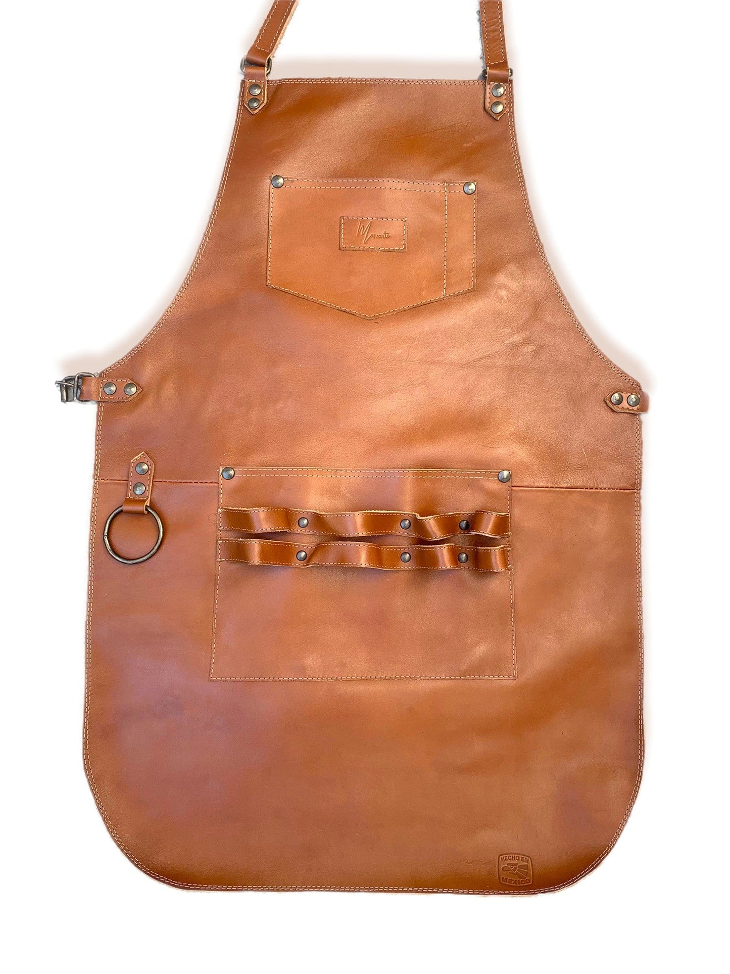 Mosvarti Mandil Piel 100% Genuina Mandil Parrillero Cuero Genuino (Pull up Miel)