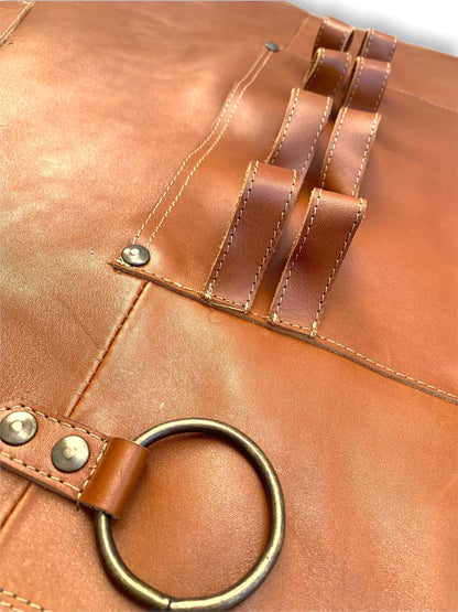 Mosvarti Mandil Piel 100% Genuina Mandil Parrillero Cuero Genuino (Pull up Miel)